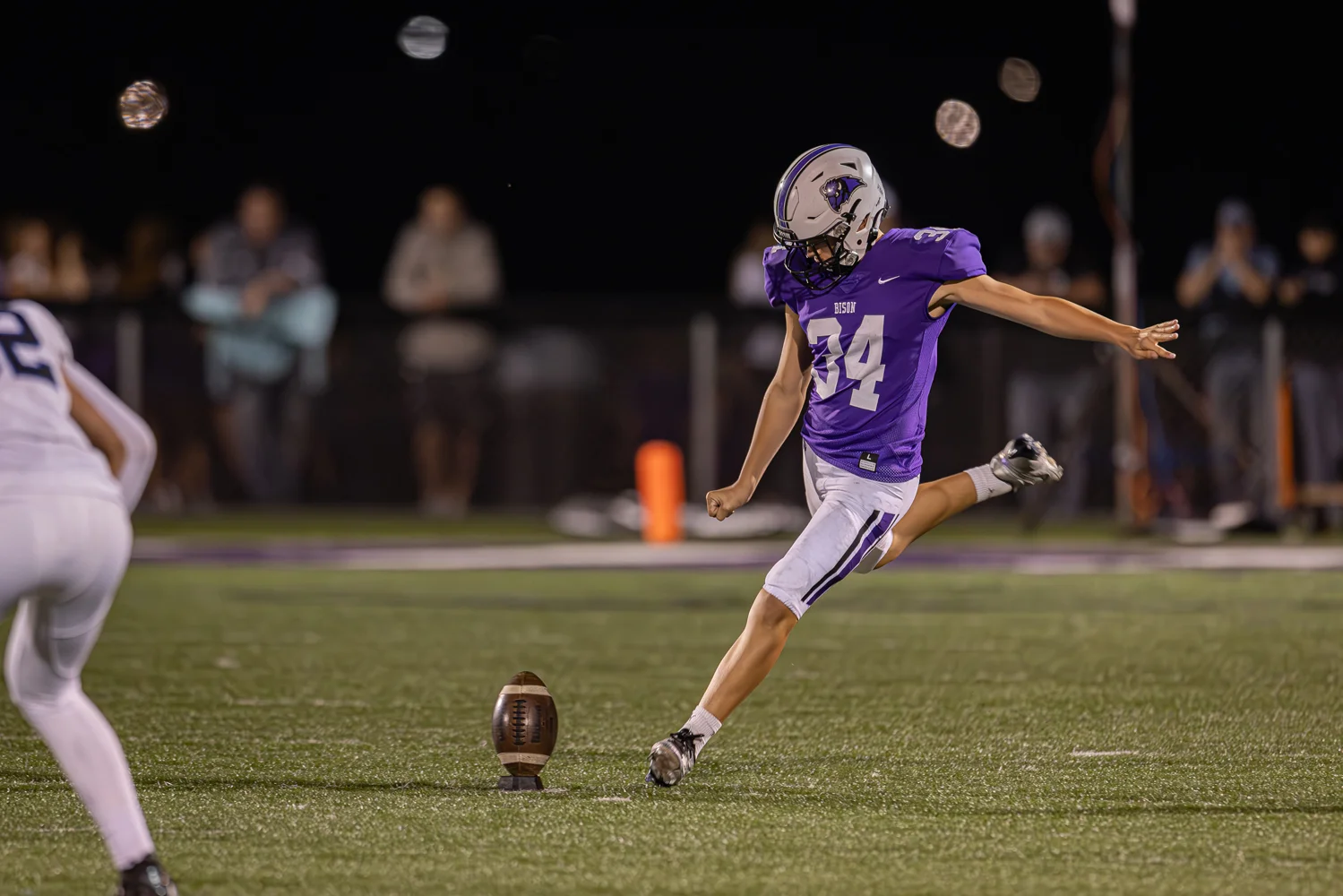 Bison Kicker about to boot the ball