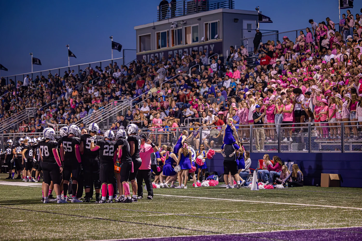 The Bison and their fans watching the game