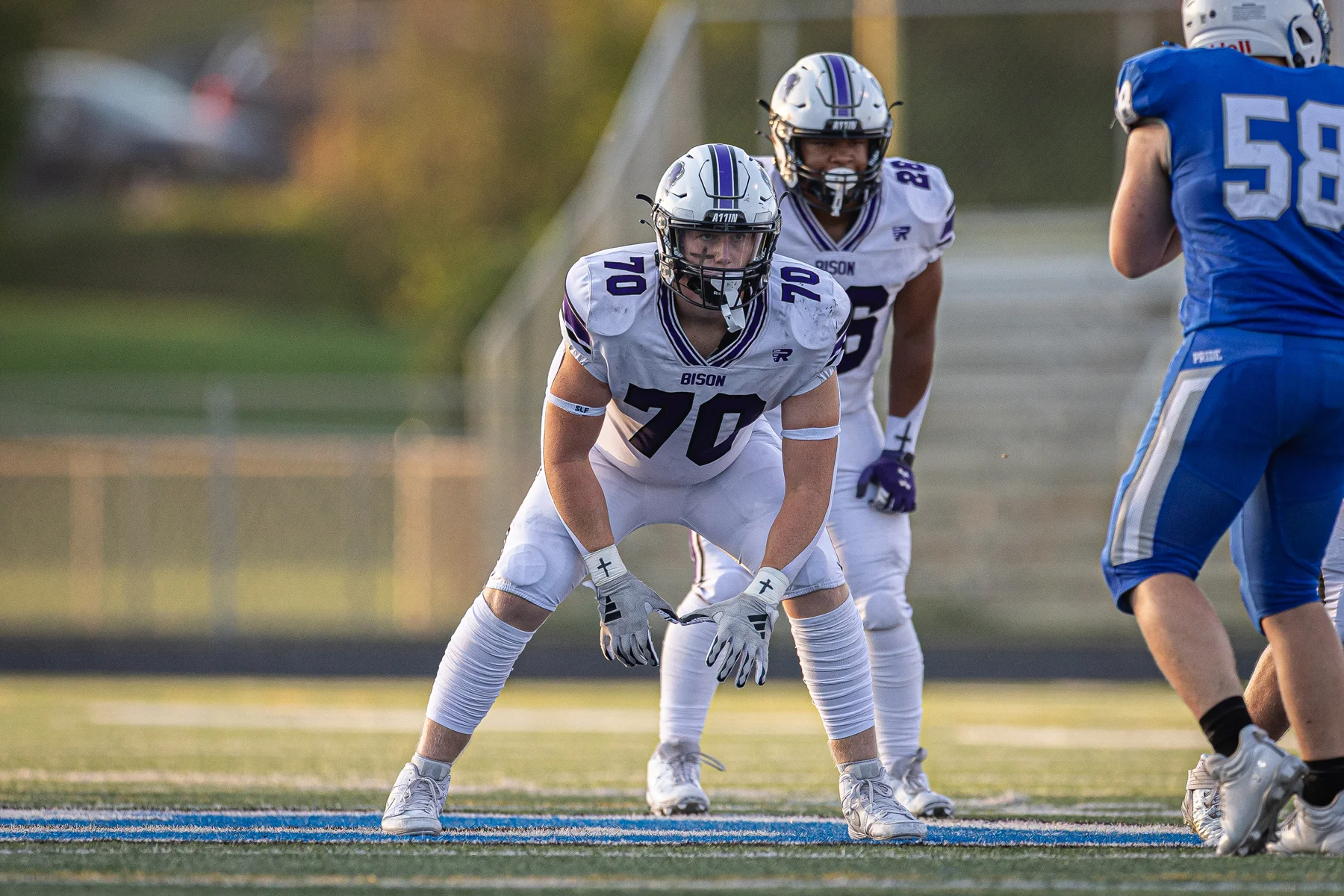 OL ready for the snap of the ball
