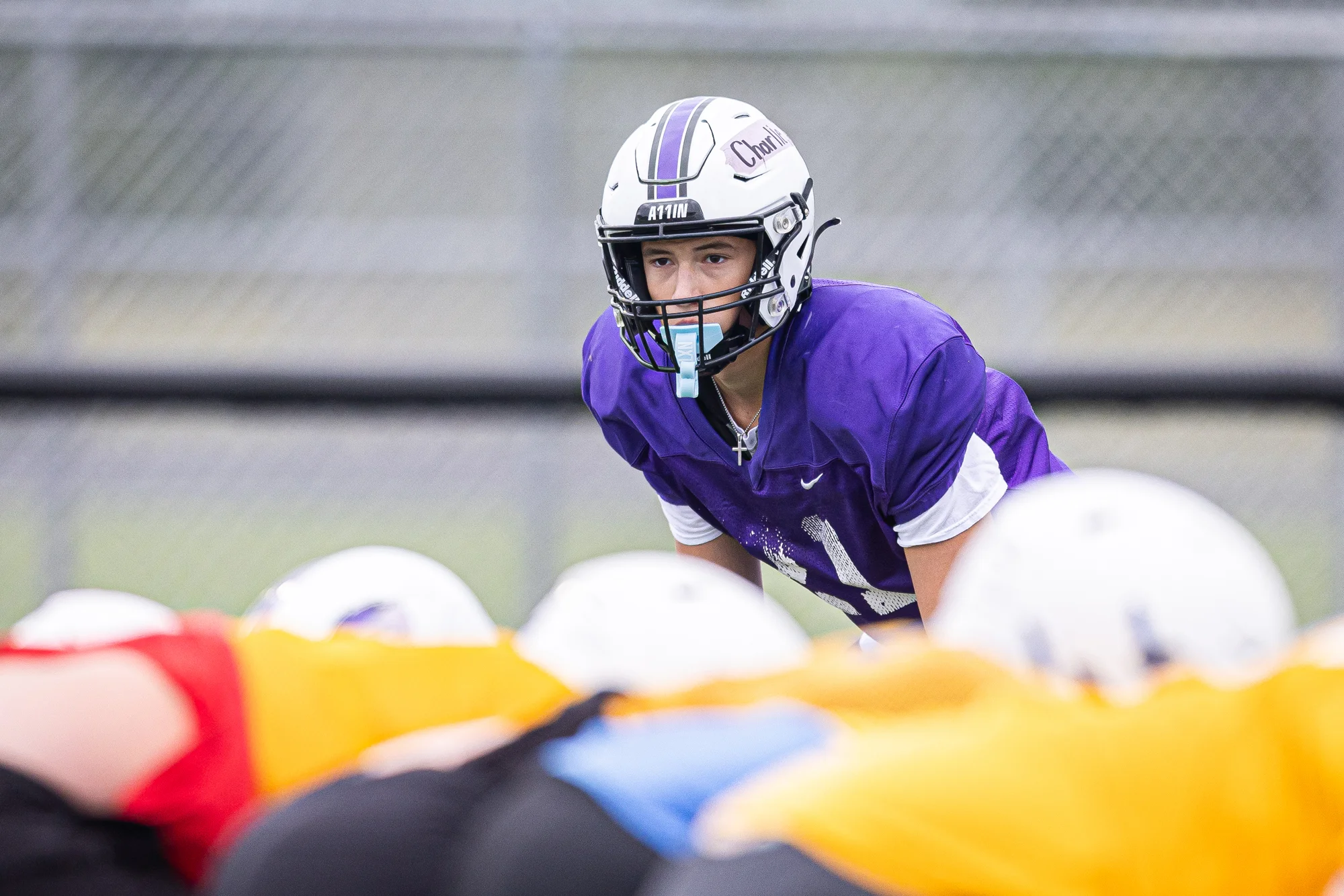 Buffalo DB looking over the offense